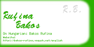 rufina bakos business card
